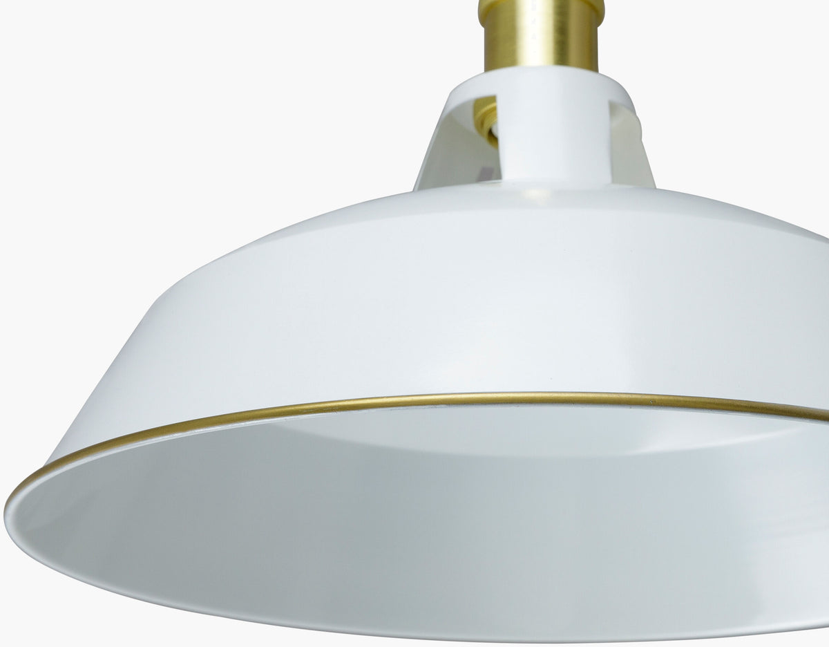 Ammi 12" Iron Wall Sconce, Painted White, Plated Metallic Brass