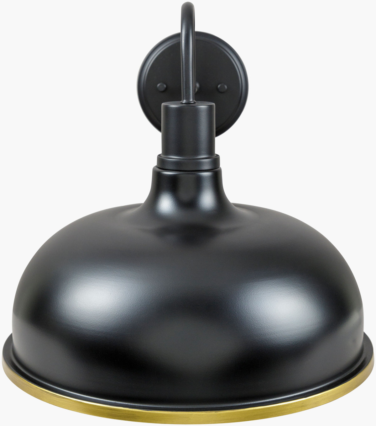 Ammi 13" Iron Wall Sconce, Painted Black, Plated Metallic Brass