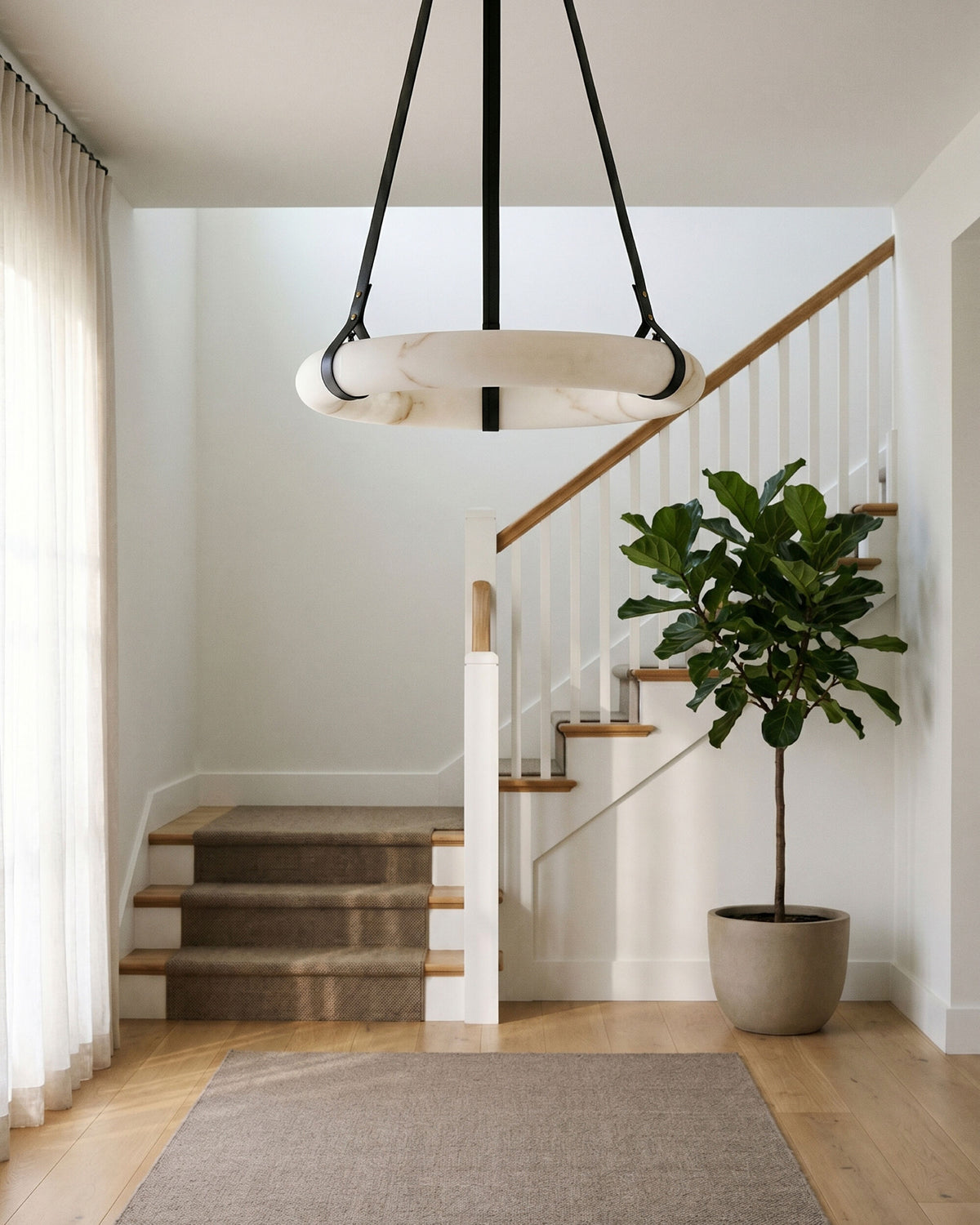 Annilo Iron Pendant Light, Electroplated White (ANLO-002)