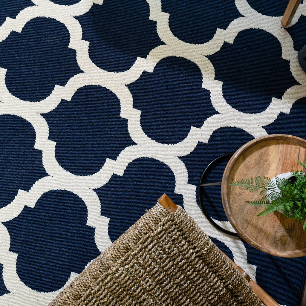 Antibes Rug styled in a living room
