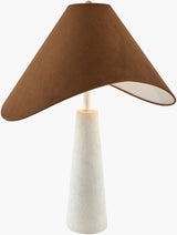 Apuila 30" Concrete Table Lamp, Hand Painted White