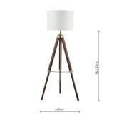 Dar EAS4947 Wooden Floor Lamp on Stand with 1 Light