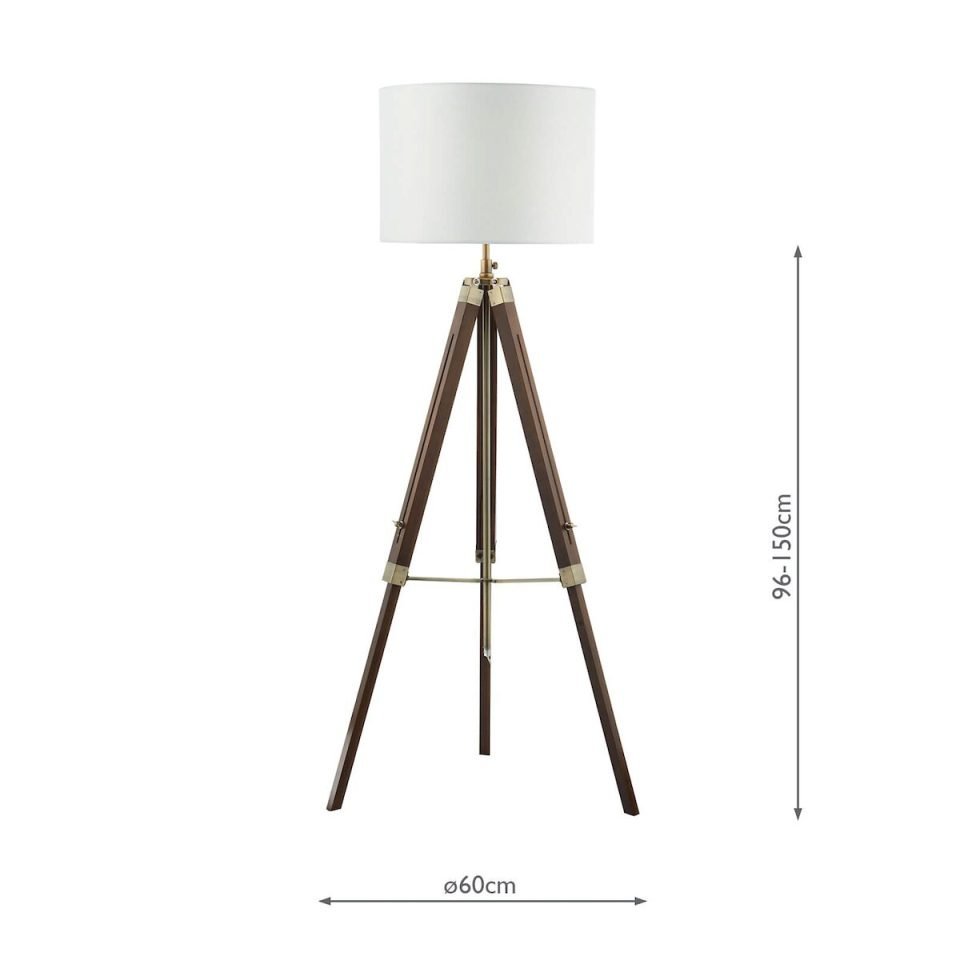 Dar EAS4947 Wooden Floor Lamp on Stand with 1 Light