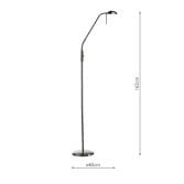 Dar JOU5546 Floor Lamp in Satin Chrome