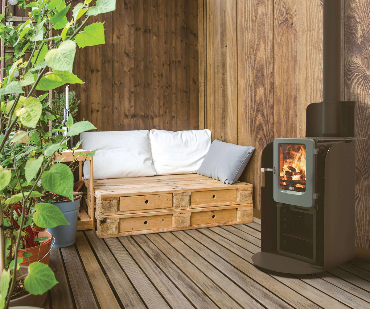 4kW Small Wood Burning Stove — ApplePie Apple Stack Log Burner, DEFRA Exempt