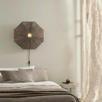 Ceiling Lamp, Panama S, Brown, Ø45cm, H5cm - Good&Mojo