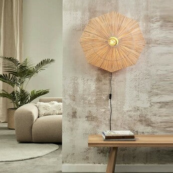 Ceiling Lamp, Panama S, Brown, Ø45cm, H5cm - Good&Mojo