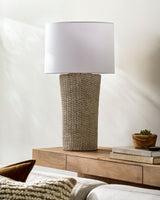 Allura 30" Rattan Table Lamp, Natural White