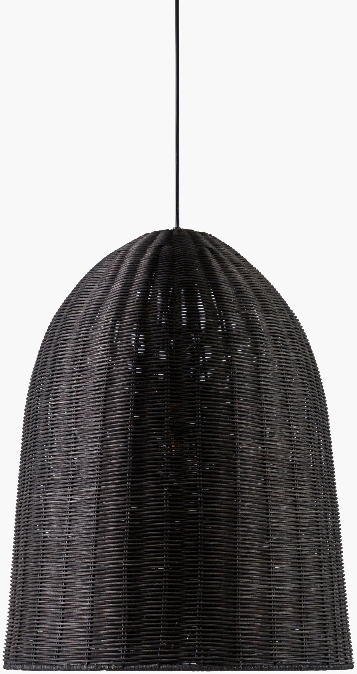 Arboria Rattan Pendant Light, Black Sand Black