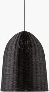 Arboria Rattan Pendant Light, Black Sand Black