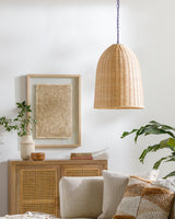 Arboria Rattan Pendant Light, Natural Black