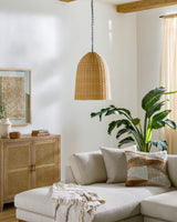 Arboria Rattan Pendant Light, Natural Black