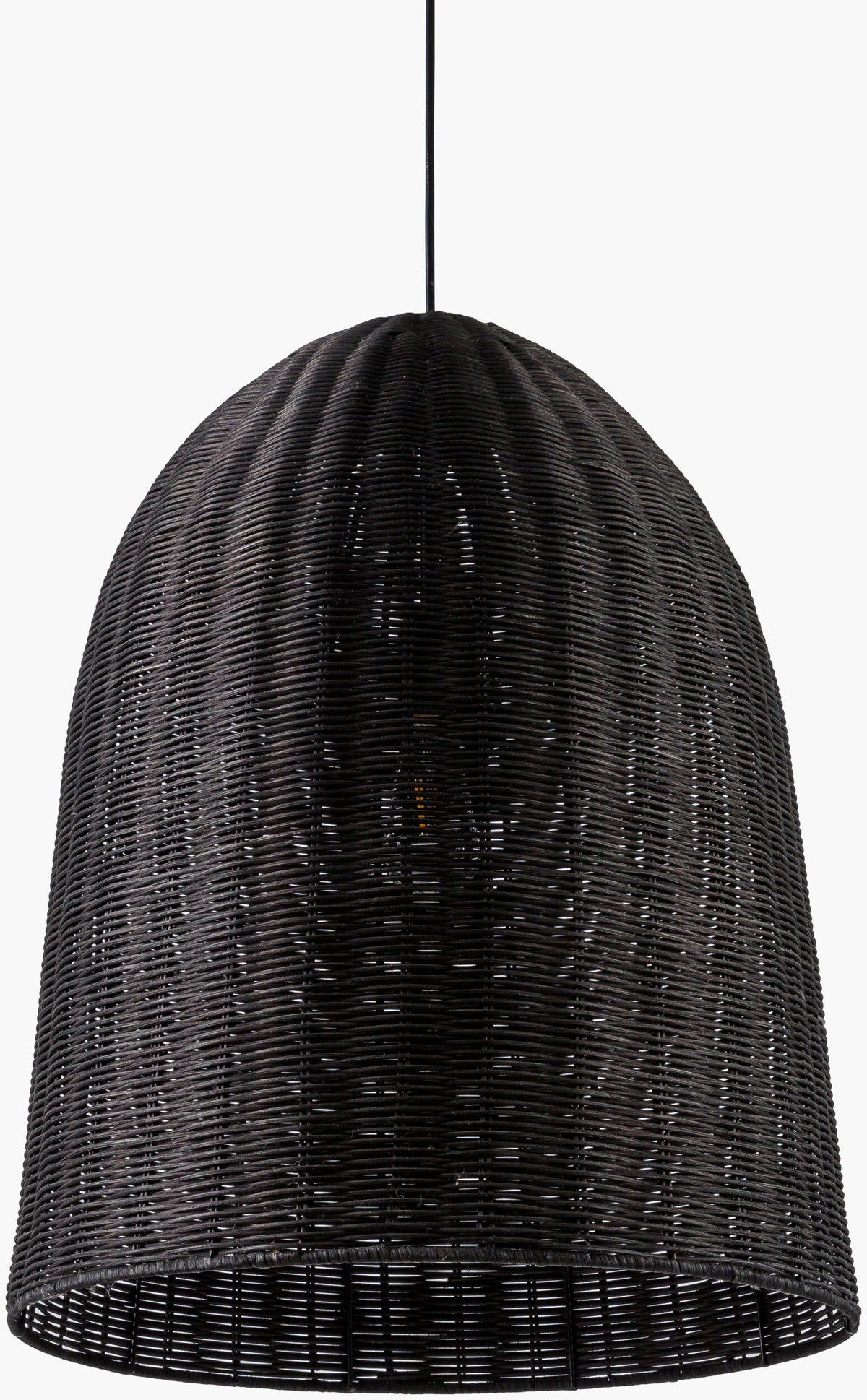 Arboria Rattan Pendant Light, Black Sand Black