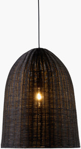 Arboria Rattan Pendant Light, Black Sand Black