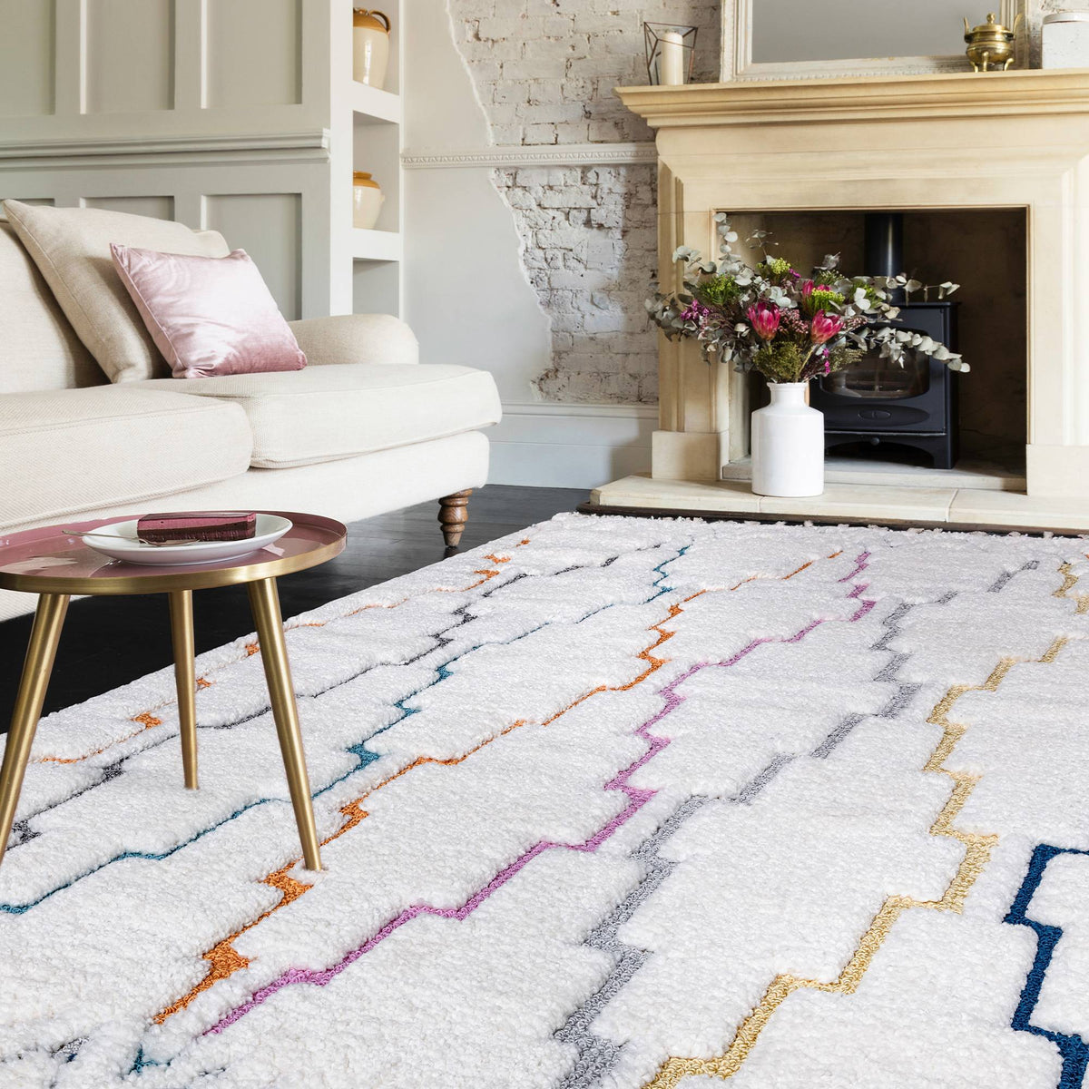 Ariana Rug styled in a living room