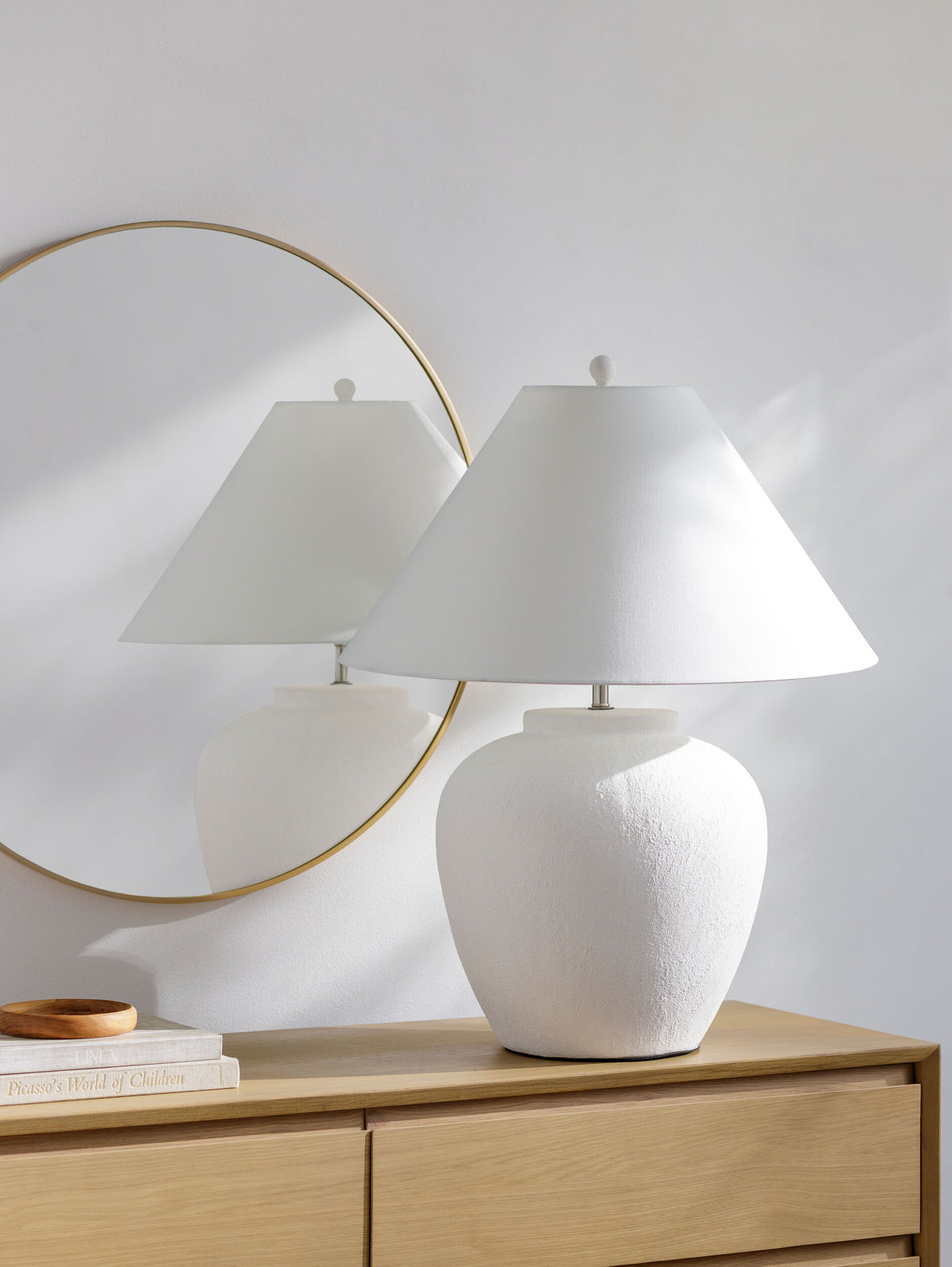 Arion 29" Ceramic Table Lamp, Glazed Cream