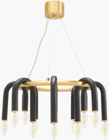 Arqis Iron Chandelier, Powder Coated Black