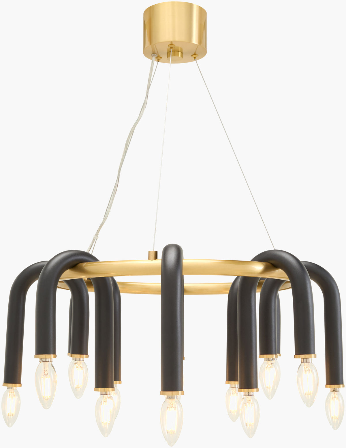 Arqis Iron Chandelier, Powder Coated Black