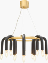 Arqis Iron Chandelier, Powder Coated Black