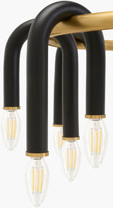 Arqis Iron Chandelier, Powder Coated Black