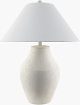 Amaryllis 28" Ceramic Table Lamp, Hand Painted White