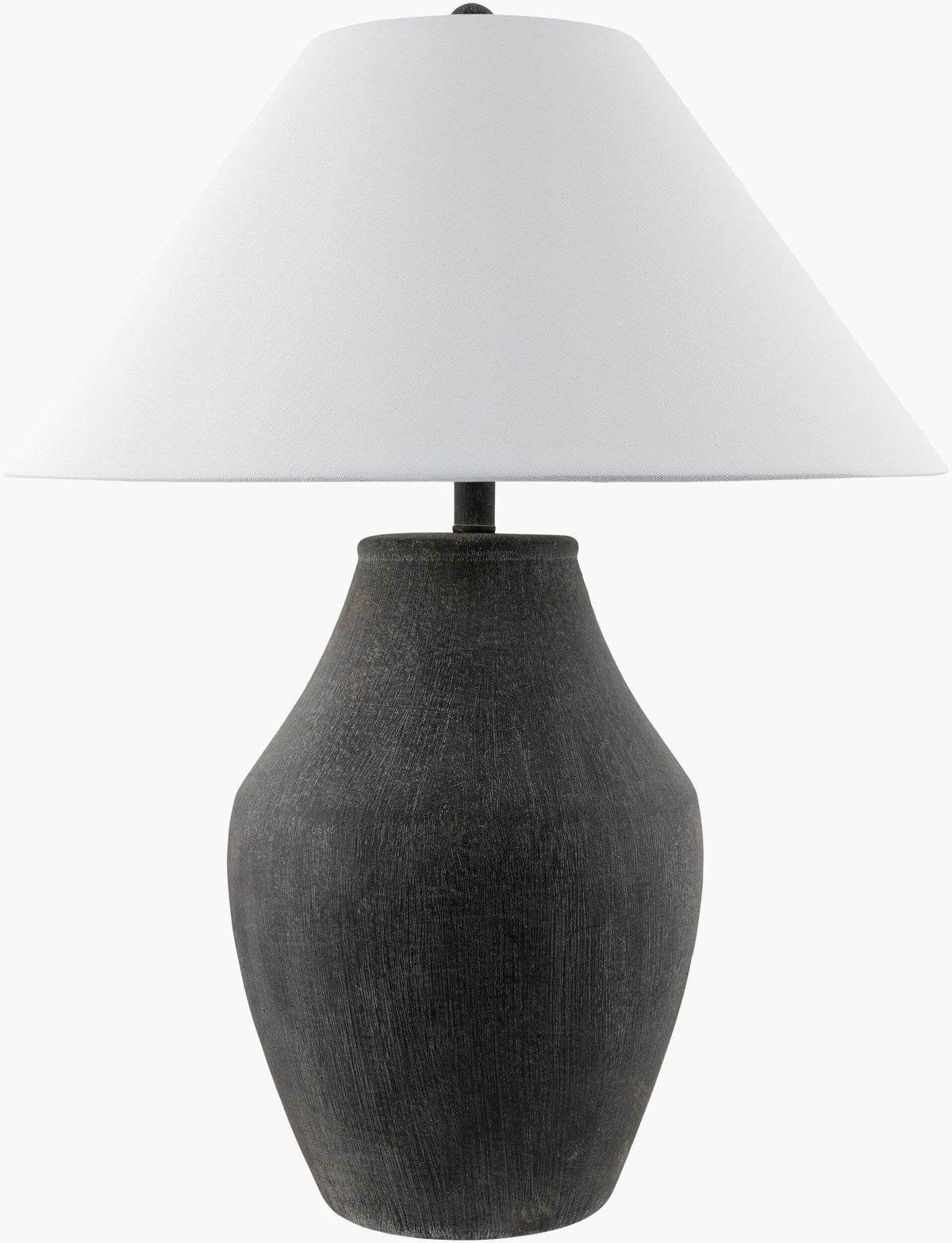 Amaryllis 28" Ceramic Table Lamp, Hand Painted Black