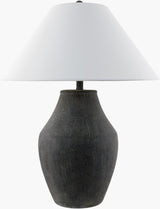 Amaryllis 28" Ceramic Table Lamp, Hand Painted Black