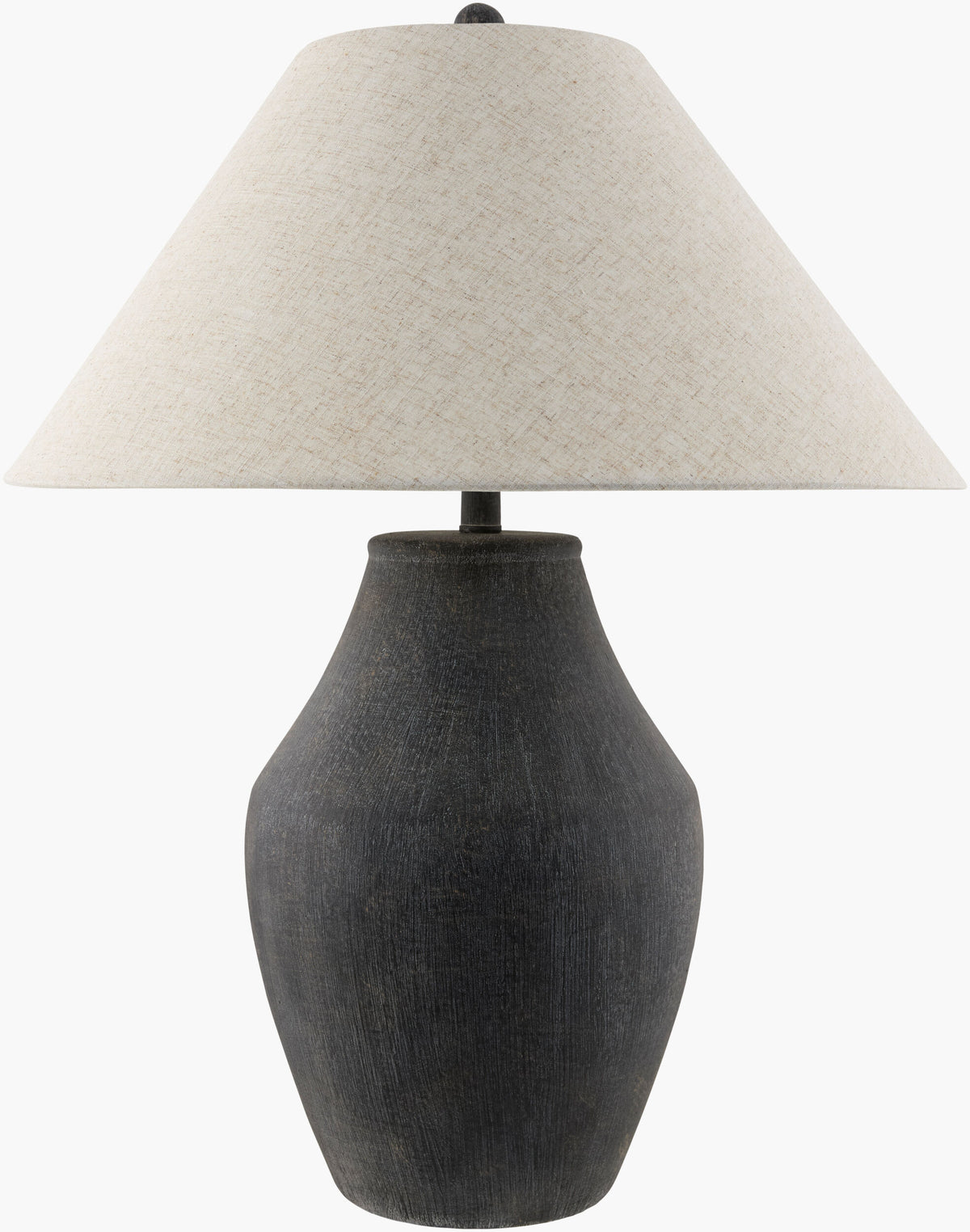 Amaryllis 28" Ceramic Table Lamp, Hand Painted Black (ARS-005)