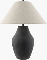 Amaryllis 28" Ceramic Table Lamp, Hand Painted Black (ARS-005)