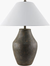 Amaryllis 28" Ceramic Table Lamp, Hand Painted Brown