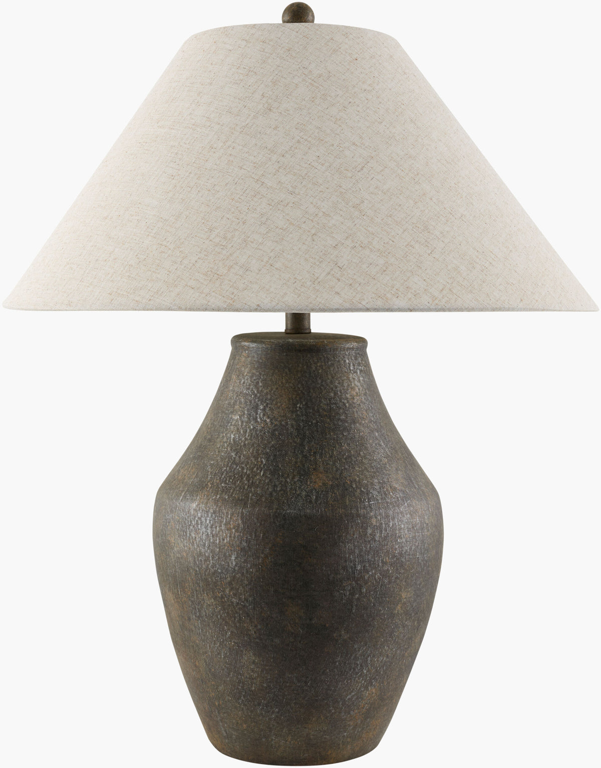 Amaryllis 28" Ceramic Table Lamp, Hand Painted Brown (ARS-007)