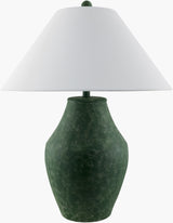 Amaryllis 28" Ceramic Table Lamp, Hand Painted Green