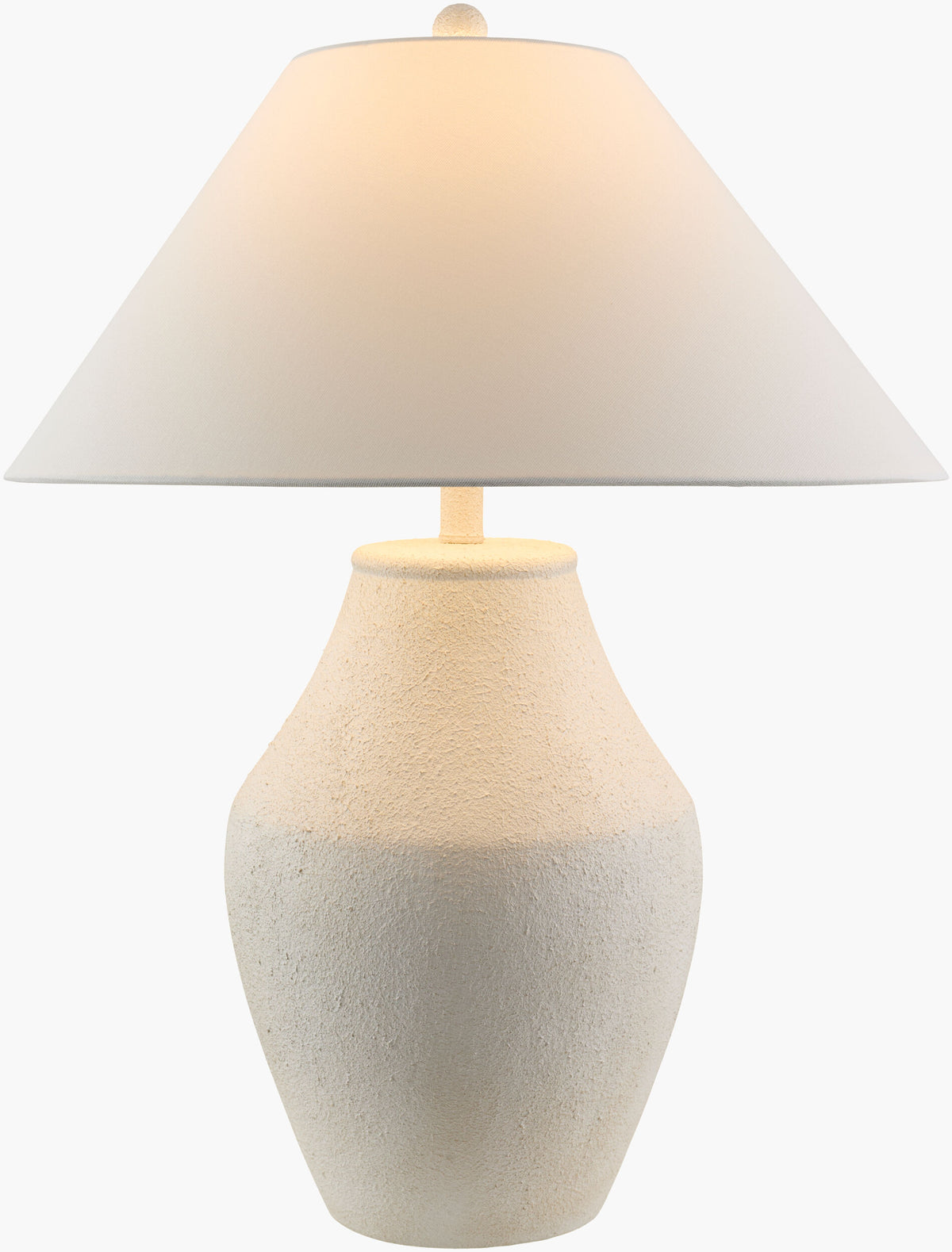 Amaryllis 28" Ceramic Table Lamp, Hand Painted White