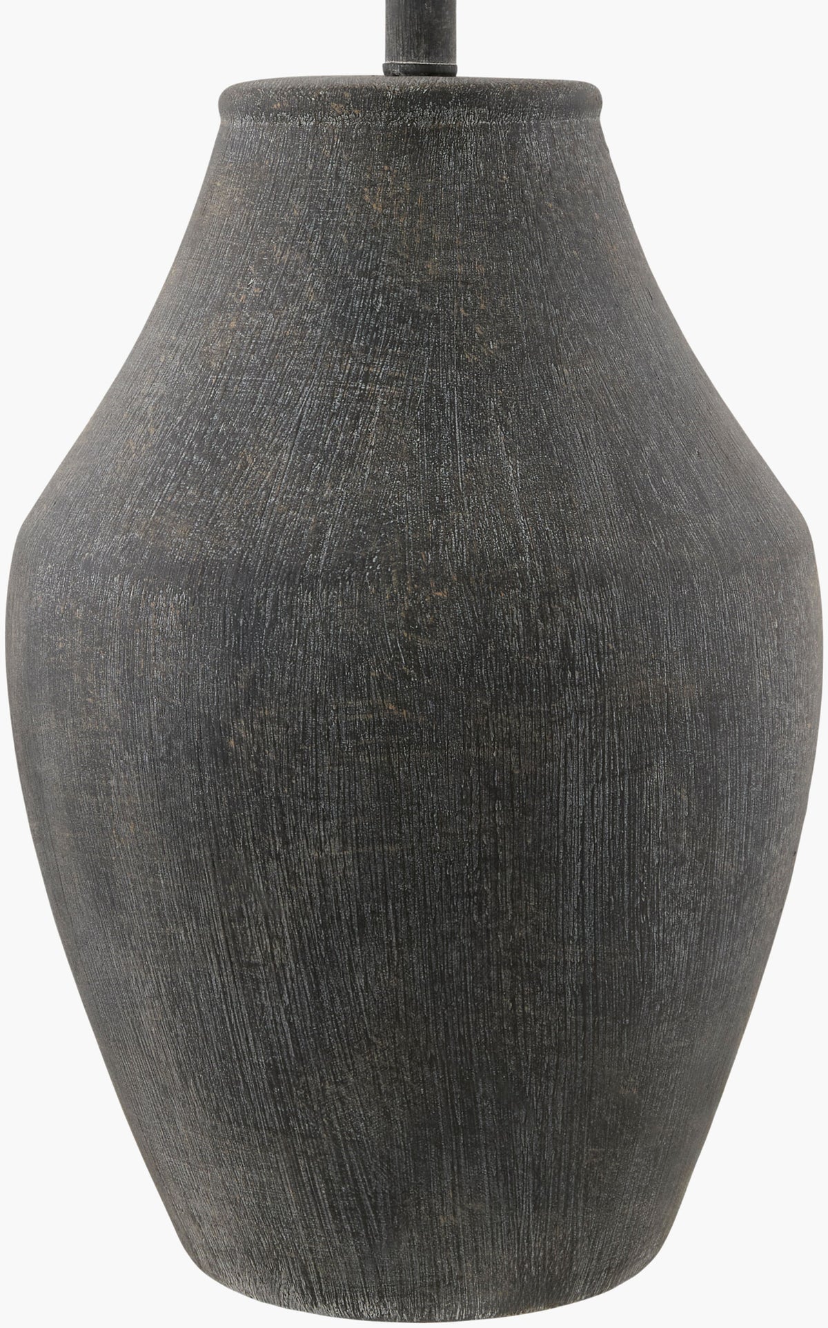 Amaryllis 28" Ceramic Table Lamp, Hand Painted Black