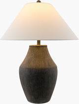 Amaryllis 28" Ceramic Table Lamp, Hand Painted Black