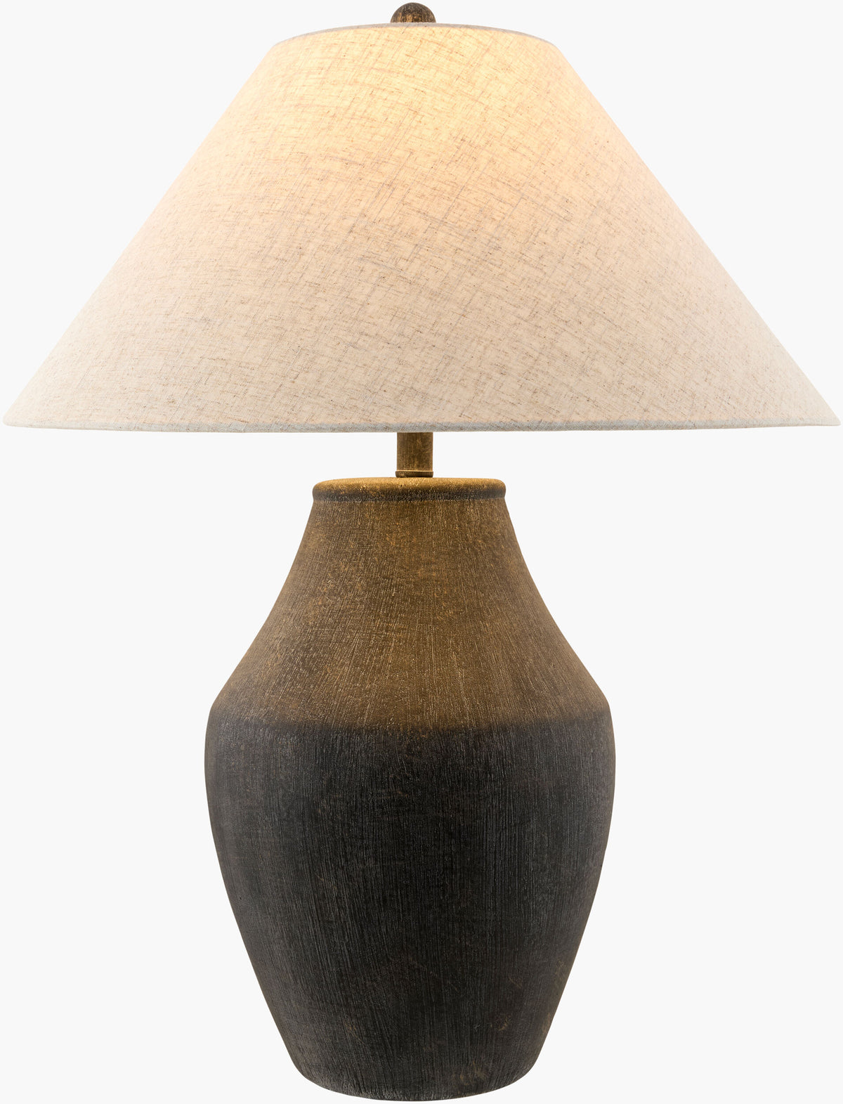 Amaryllis 28" Ceramic Table Lamp, Hand Painted Black (ARS-005)
