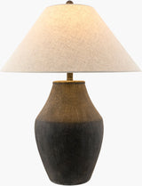 Amaryllis 28" Ceramic Table Lamp, Hand Painted Black (ARS-005)