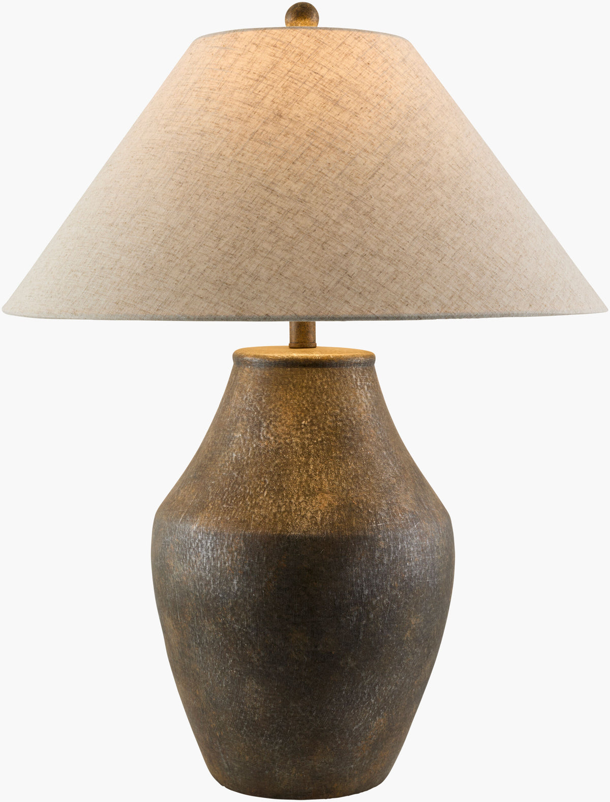 Amaryllis 28" Ceramic Table Lamp, Hand Painted Brown (ARS-007)