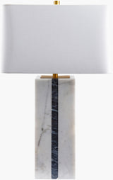 Ascendia 27" Marble Table Lamp, Natural White, Natural Gray