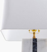 Ascendia 27" Marble Table Lamp, Natural White, Natural Gray