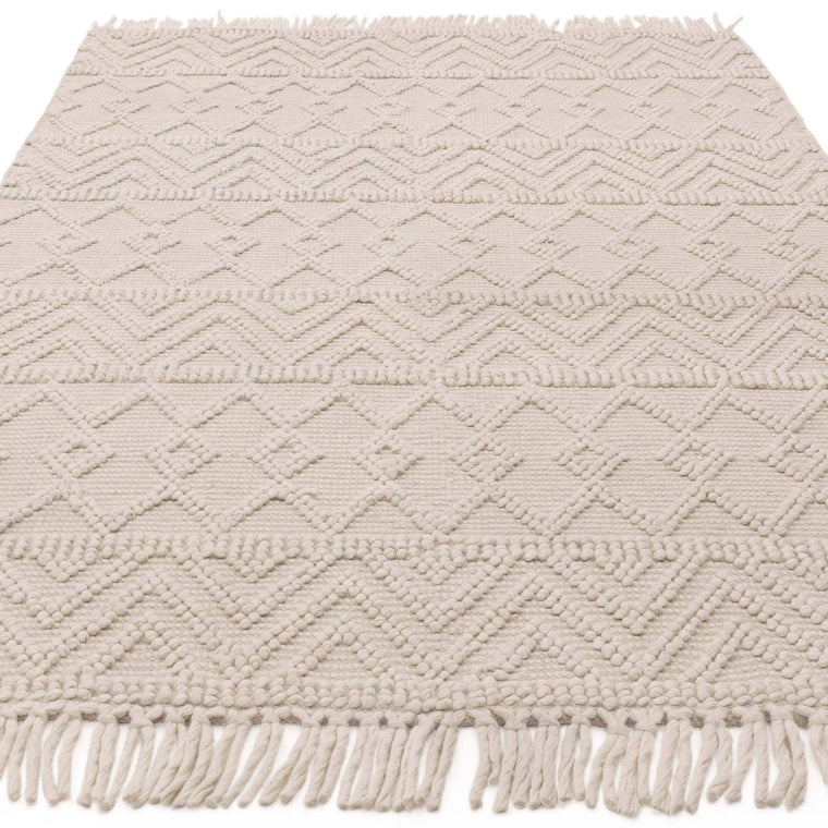 Hand woven in India — Tribal Wool Living Room Rug — Flatweave, Hand Woven, Boho, Asra
