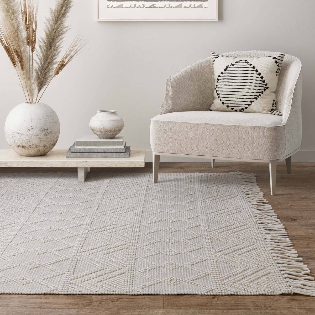 Asra Rug styled in a living room