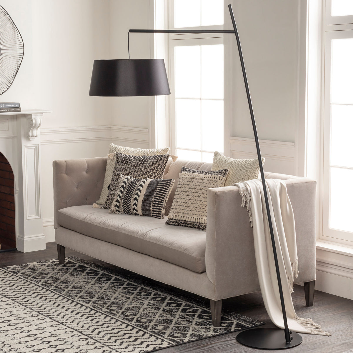 Astro 75" Iron Floor Lamp, Painted Black