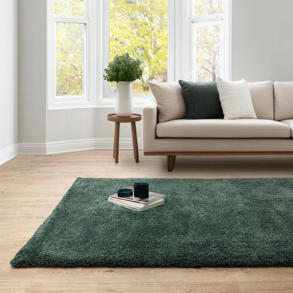 Atlas Rug styled in a living room