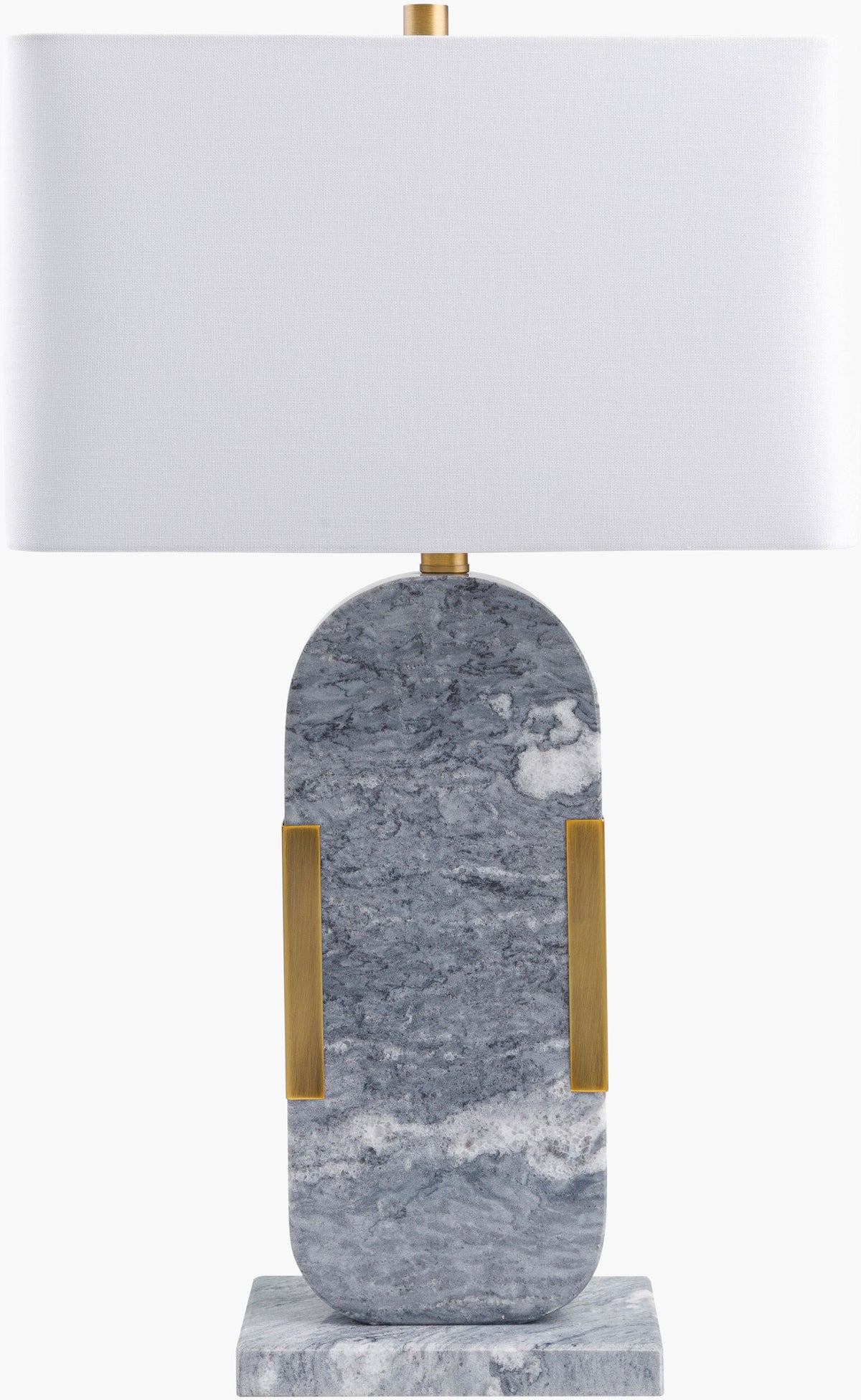 Auroria 28" Marble Table Lamp, Natural Gray, Plated Gold