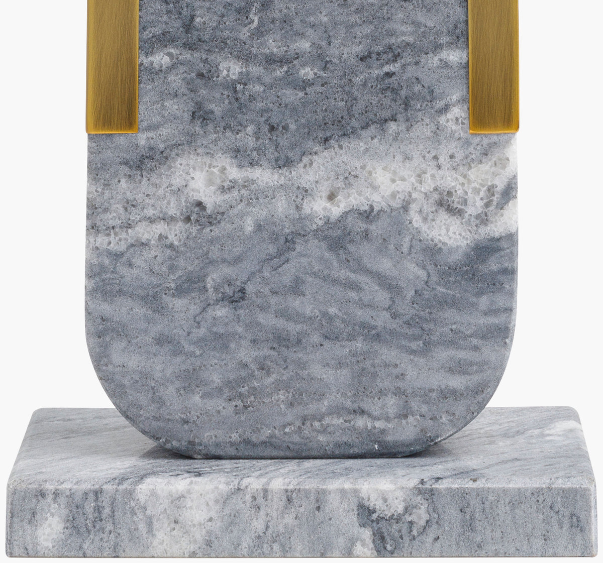 Auroria 28" Marble Table Lamp, Natural Gray, Plated Gold