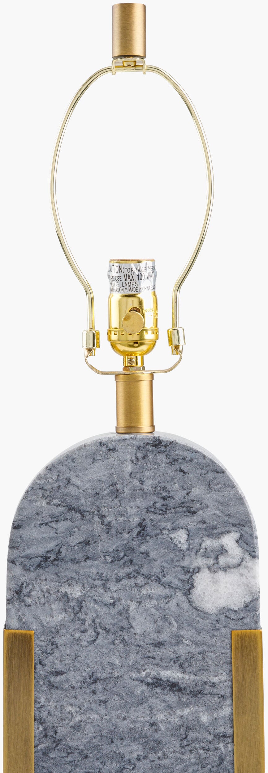 Auroria 28" Marble Table Lamp, Natural Gray, Plated Gold
