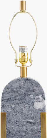 Auroria 28" Marble Table Lamp, Natural Gray, Plated Gold