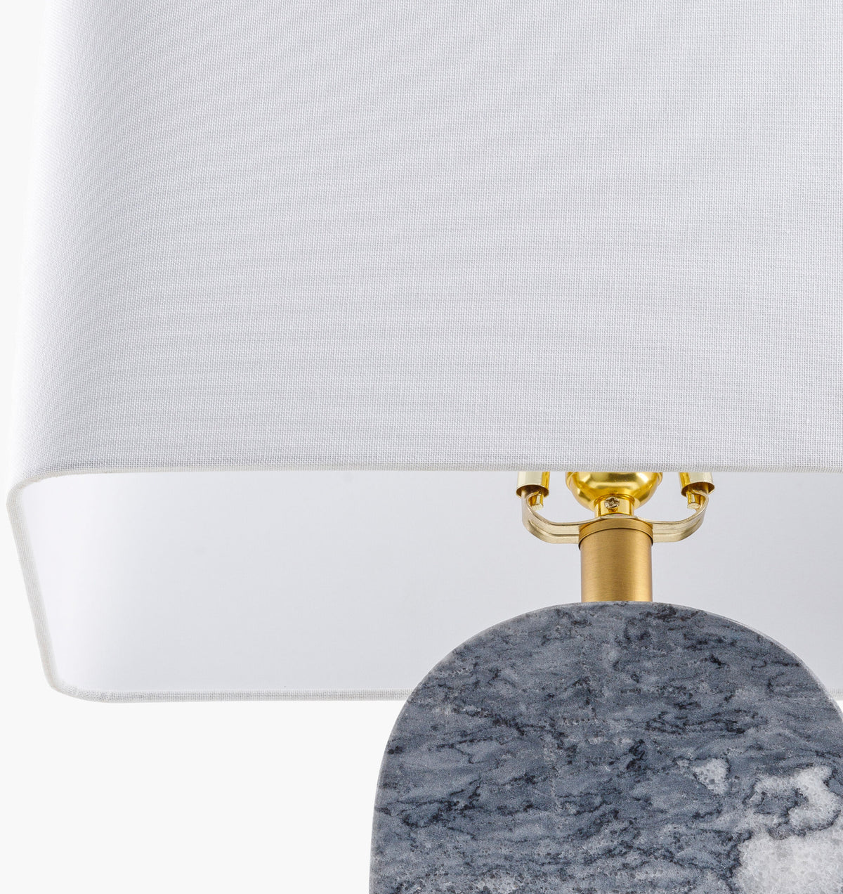 Auroria 28" Marble Table Lamp, Natural Gray, Plated Gold