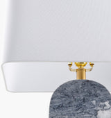 Auroria 28" Marble Table Lamp, Natural Gray, Plated Gold